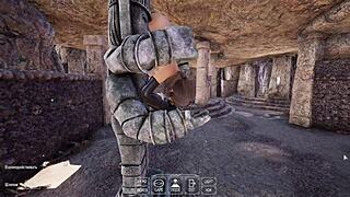 fuck yes! lara croft's throat unlocks giant statue with deepthroat creampie in sexy outfit