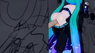 mantis miku peeks through glory hole in 3d guardians sfm adventure