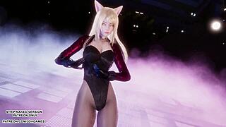 ahri shakes her ass in sexy kpop dance day by day t-ara mmd league hentai!