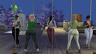 Kardashian sisters twerk their big asses and tits in famous 3D Sims family striptease
