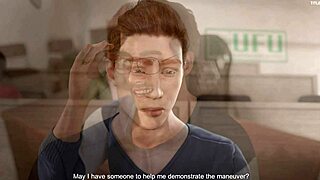 the professor jumps in hard anal support fucking our asses in tense game animation moment