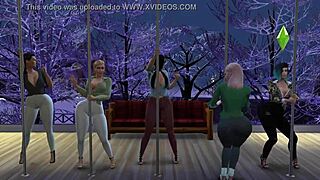 Kardashian sisters twerk their big asses and tits in famous 3D Sims family striptease