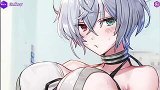 Petite Iris with big tits and ass rides monster cock in erotic hentai game gallery