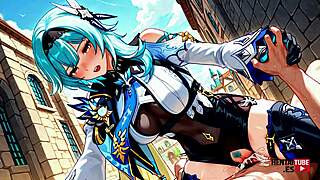 genshin eula's tempting poses tease in uncensored japanese anime hentai pic collection