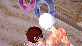 velma's beach blowjob on scooby doo cock got you hard yet big tits fantasy?