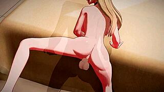 marin kitagawa gives blonde babe handjob titjob then hardcore pussy fucking with moans