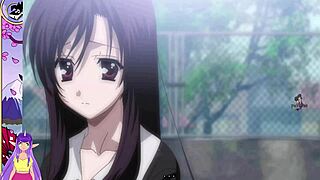 school days brunette bombshell delivers deep blowjob facial in sexy hentai part 11