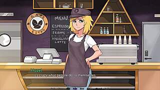 Hazel Jerked Off By Huge Cock In Coffee Game Hentai