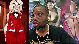 petite trans gamer cums hands-free on hazbin hotel futa