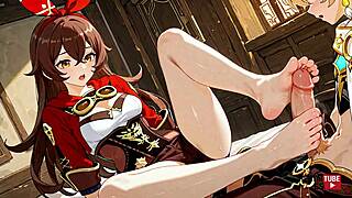 genshin amber sucks aether deep in uncensored anime orgy pics