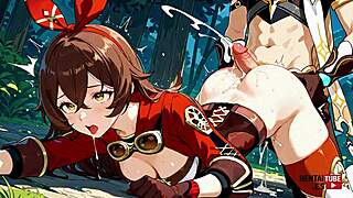genshin amber sucks aether deep in uncensored anime orgy pics