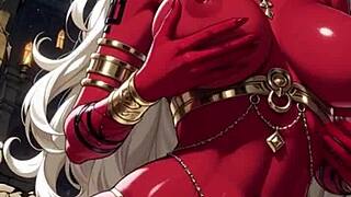 demon girl's sultry poses hide tempting curves ai style