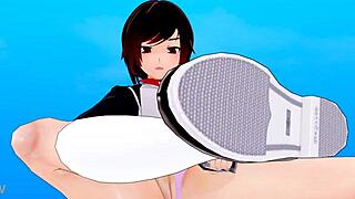 femdom bitch reds blackmails your ass in humiliating feet pov hentai game