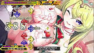 Bet you'd love Spica's big tits bouncing in spicy Christmas DDR blowjob