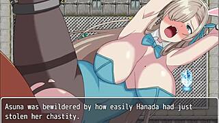 asuna yuuki trapped by prof for anal creampie as his slutty pet 😈