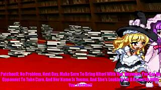 i can't resist marisa pounding patchouli in touhou heat