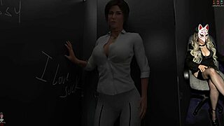 lara croft sneaks a quick handjob in the campus toilet ep27