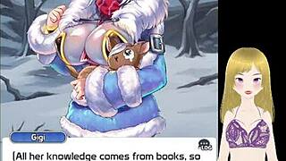 anime girl moans as hands squeeze her lactating big tits