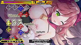 Bet you'd love Spica's big tits bouncing in spicy Christmas DDR blowjob