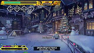 Bet you'd love Spica's big tits bouncing in spicy Christmas DDR blowjob