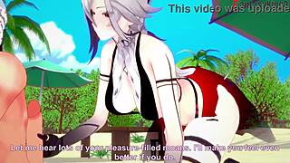 arlecchino bikini blowjob beach sex genshin fantasy 🏖️🍆
