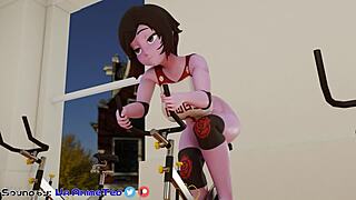 Ruby Rose Moans on Bike Workout with Nipple Play and Pussy Masturbation SFM