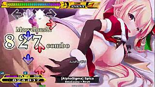 Bet you'd love Spica's big tits bouncing in spicy Christmas DDR blowjob