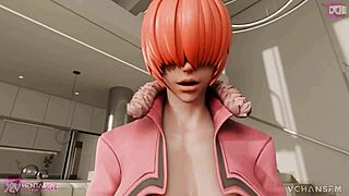 hey check out shermie's massive tits squeezing that huge cock