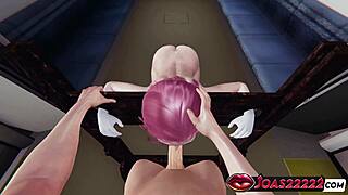 hey lacus clyne's bondage handjob turns sloppy blowjob cum swallow