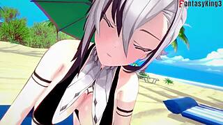 arlecchino bikini blowjob beach sex genshin fantasy 🏖️🍆