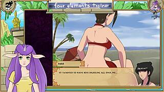 i can't stop teasing my shaved pussy in avatar the last airbender four elements trainer part 33