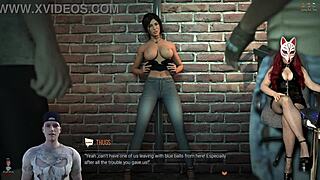 Lara Croft's Deepthroat Blowjob in Dark Alley Group Interracial Adventure