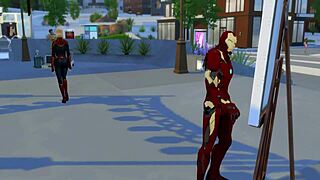 captain marvel addicted to iron man's massive pervert cock