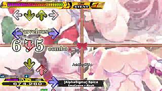 Bet you'd love Spica's big tits bouncing in spicy Christmas DDR blowjob