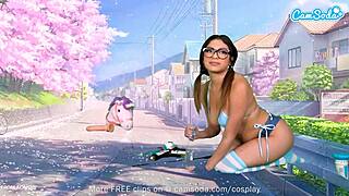 cute latina teen mei cosplay rides dildos 💦😍