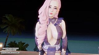 hyolyn dances as sexy seraphine in league of legends mmd hentai uncensored