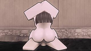 Mob assassin relaxes with white guy's big cock in Roblox Rule34