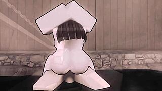 Mob assassin relaxes with white guy's big cock in Roblox Rule34