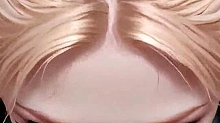 Cosplay demon teases with deepthroat in pov monster animation