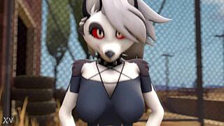 loona's bubble butt tempts in clothed sfm outdoor scene