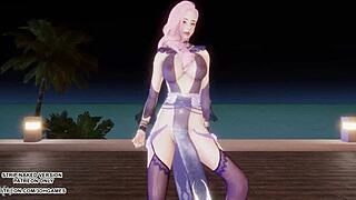 hyolyn dances as sexy seraphine in league of legends mmd hentai uncensored