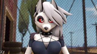 loona's bubble butt tempts in clothed sfm outdoor scene