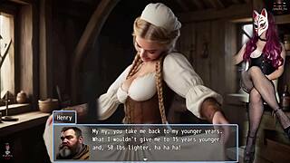 celina's calling 4: busty barmaid in stockings groped outdoors roughly