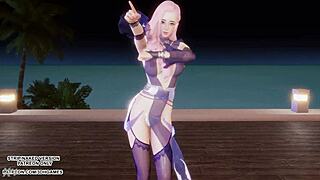 hyolyn dances as sexy seraphine in league of legends mmd hentai uncensored