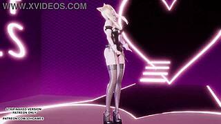 Bold Ahri Twerks Big Ass in Sticky Kpop Dance Hentai Uncensored