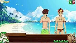 Game Friends' Taiga Swims in Sexy Trunks for Dragon Ball Yaoi Action