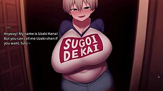 Uzaki-chan begs as your curvy big tits sex girlfriend with huge cock