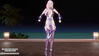 hyolyn dances as sexy seraphine in league of legends mmd hentai uncensored