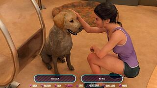 Helping Cute College Girl at Work Turns Suggestive on Ape Route