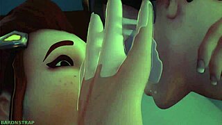 overwatch brigitte ties up tracer for wild lesbian bdsm squirting masturbation